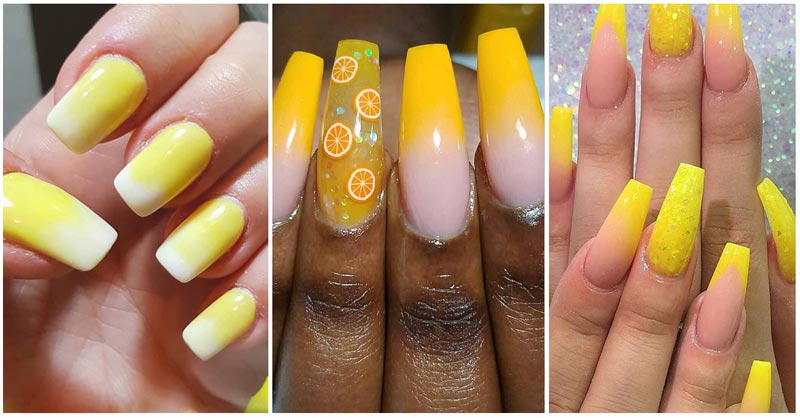 Yellow Acrylic Nails Featured 